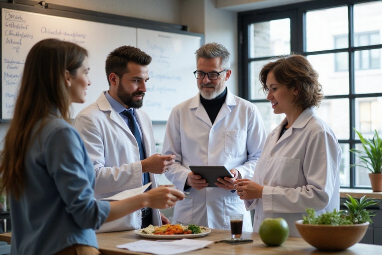 Equipo de NutriEquilibrio en una reunión profesional y colaborativa